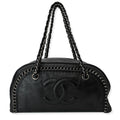 Chanel CC Chain Around Leather Bowling Bag Black