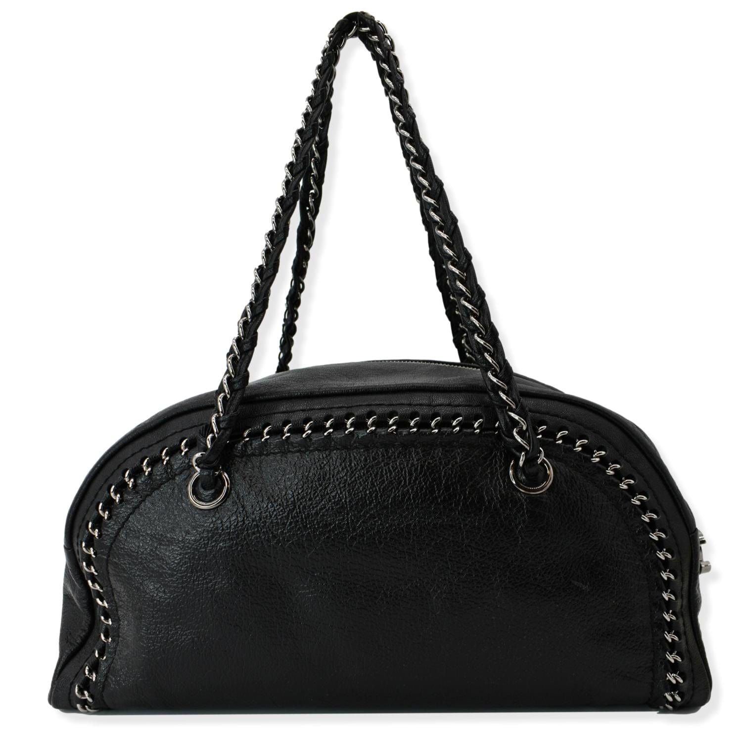 Chanel CC Chain Around Leather Bowling Bag Black