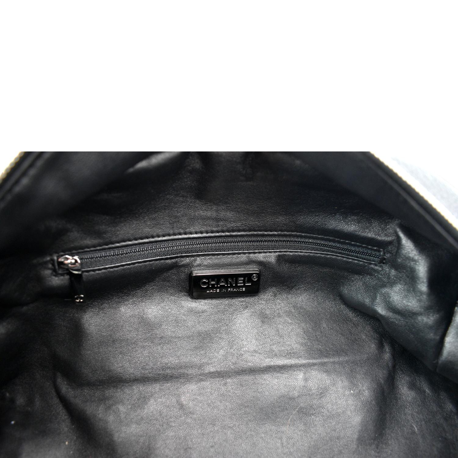 Chanel CC Chain Around Leather Bowling Bag Black