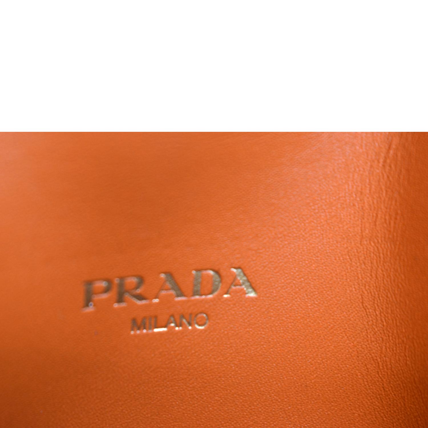 PRADA Vitello Move Bifold Leather Compact Wallet Papaya