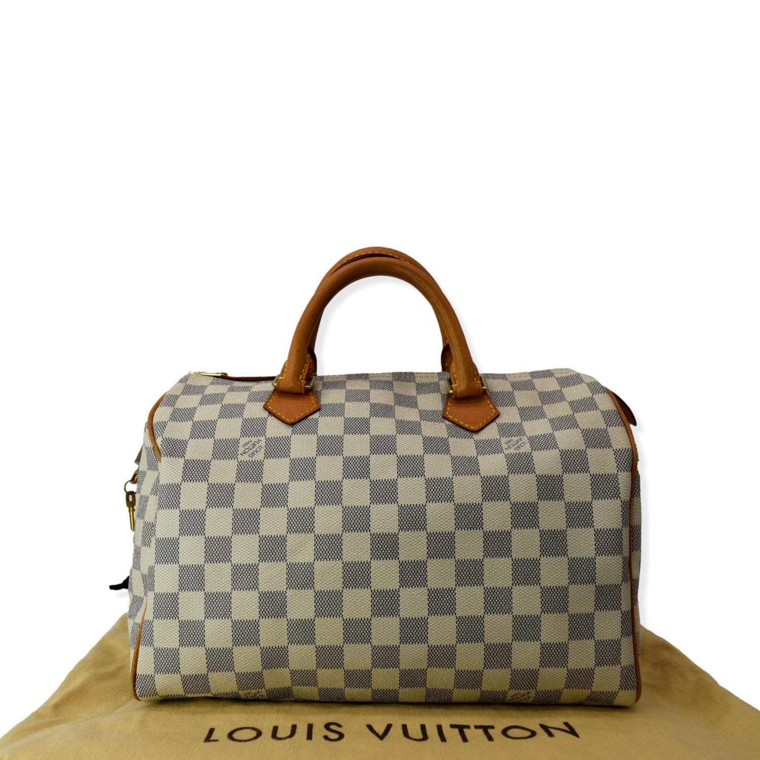 LOUIS VUITTON Speedy 30 Damier Azur Satchel Bag White