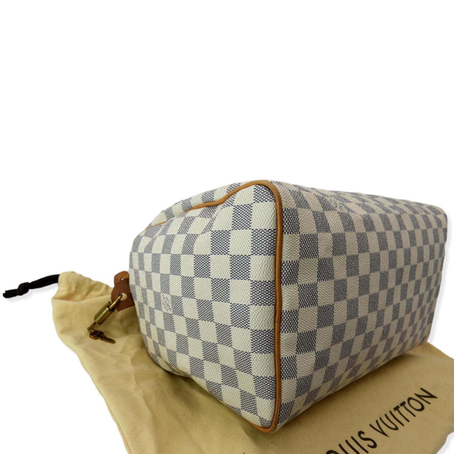 LOUIS VUITTON Speedy 30 Damier Azur Satchel Bag White