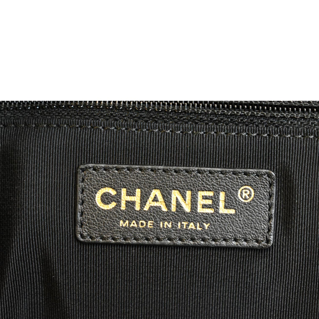 Chanel Cerf Executive Leather Shopper Tote Bag Black