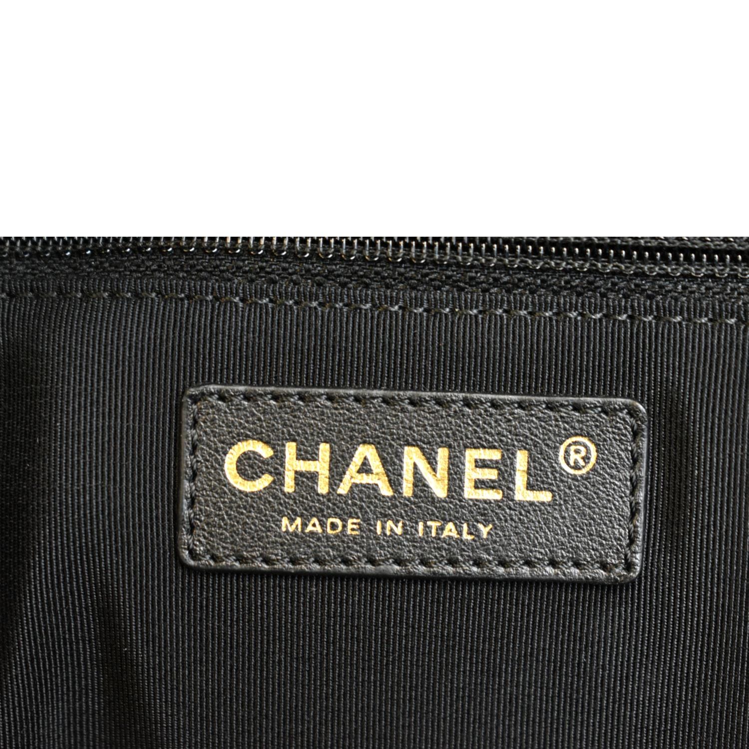 Chanel Cerf Executive Leather Shopper Tote Bag Black