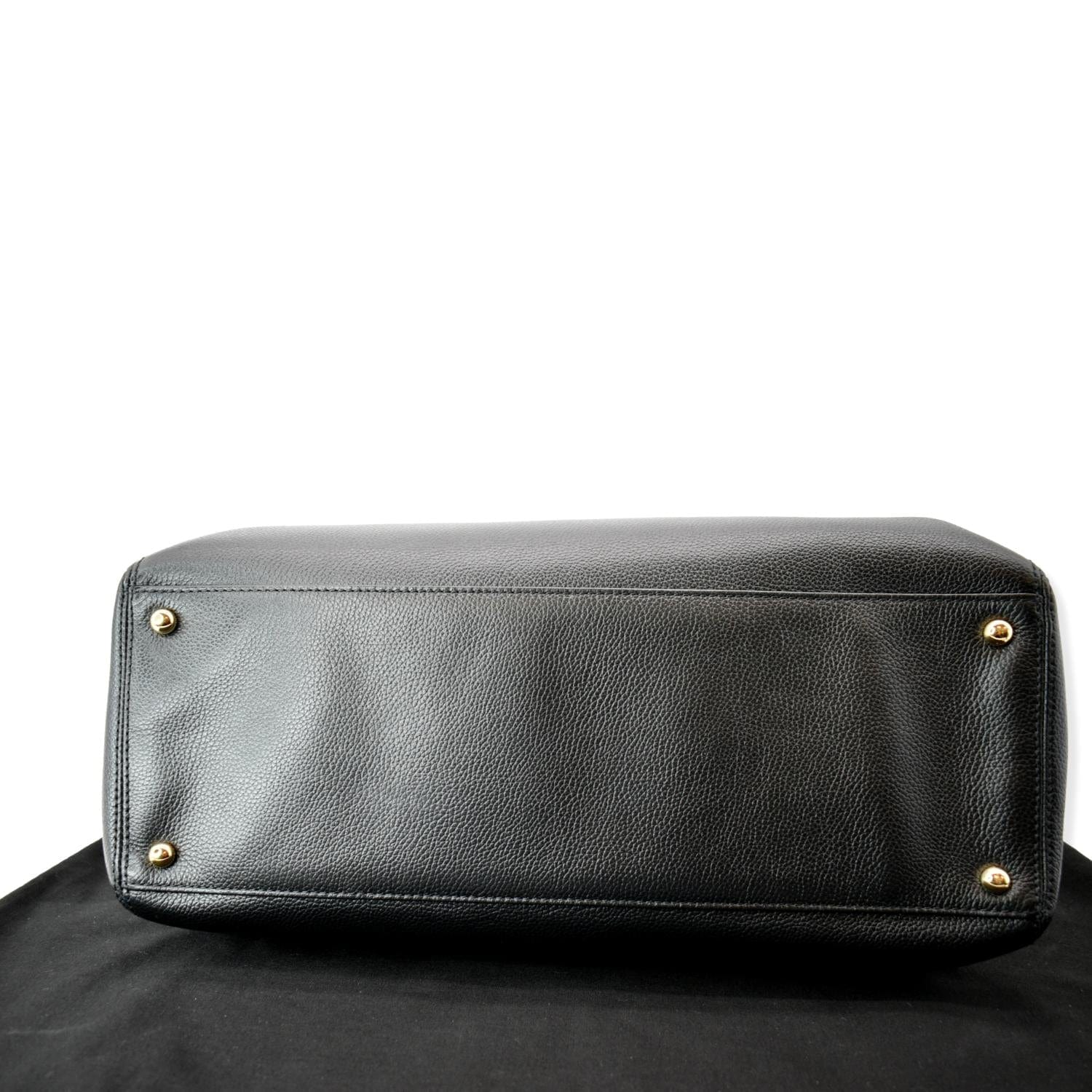 Chanel Cerf Executive Leather Shopper Tote Bag Black