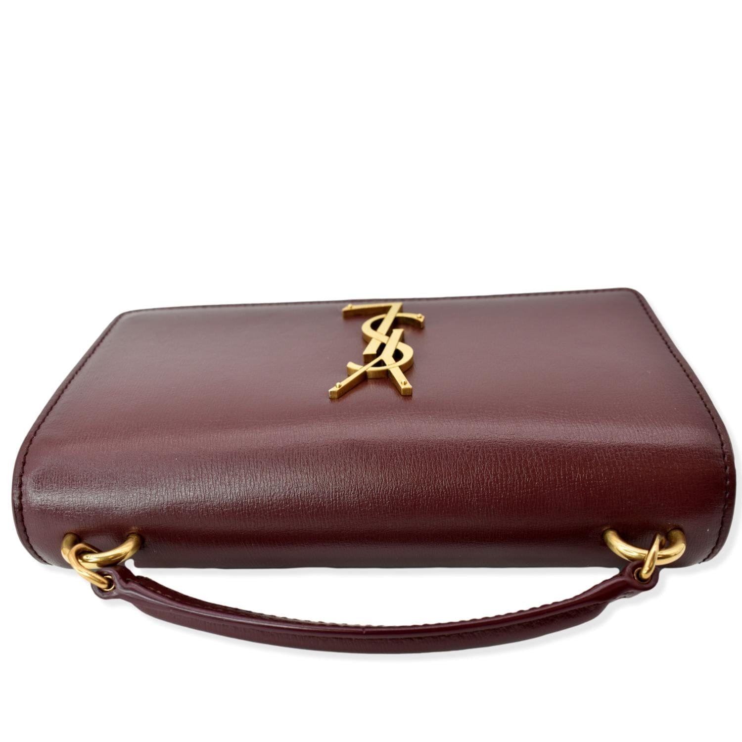 YVES SAINT LAURENT Sunset Mini Leather Crossbody Bag Rouge Legion