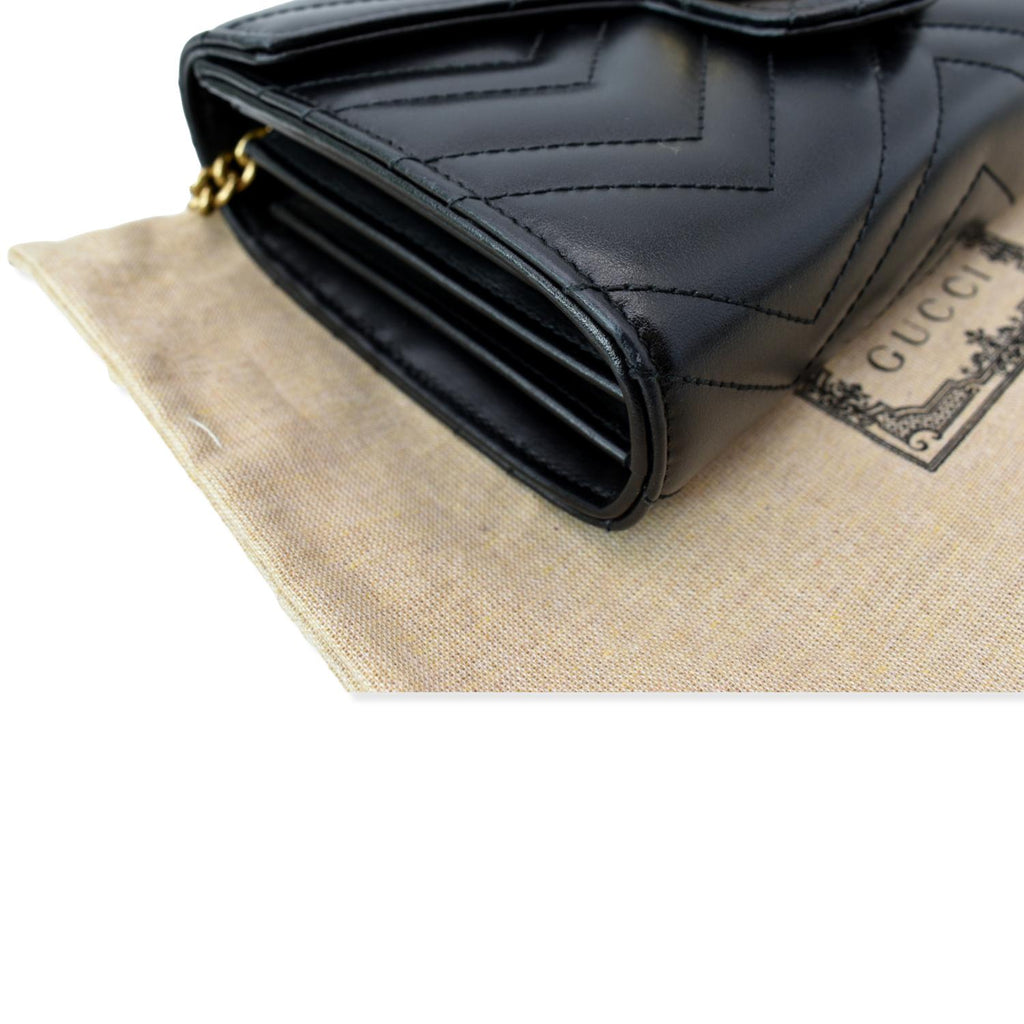 GUCCI Gucci Marmont Mini Matelasse Leather Crossbody Bag Black 474575