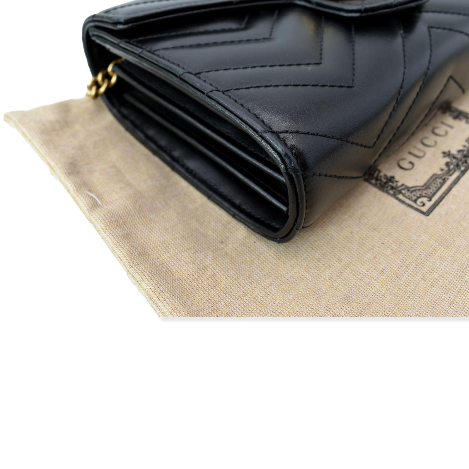 GUCCI Gucci Marmont Mini Matelasse Leather Crossbody Bag Black 474575