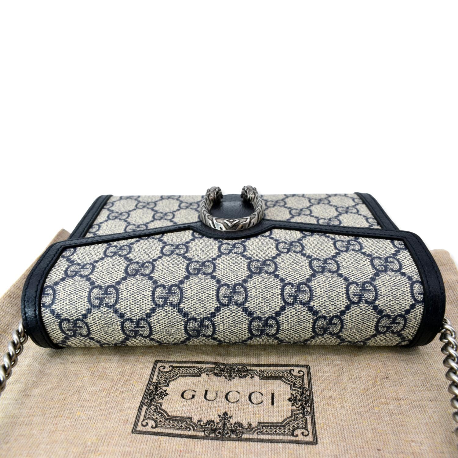 GUCCI Dionysus Gucci Supreme Crossbody Chain Wallet Beige 401231