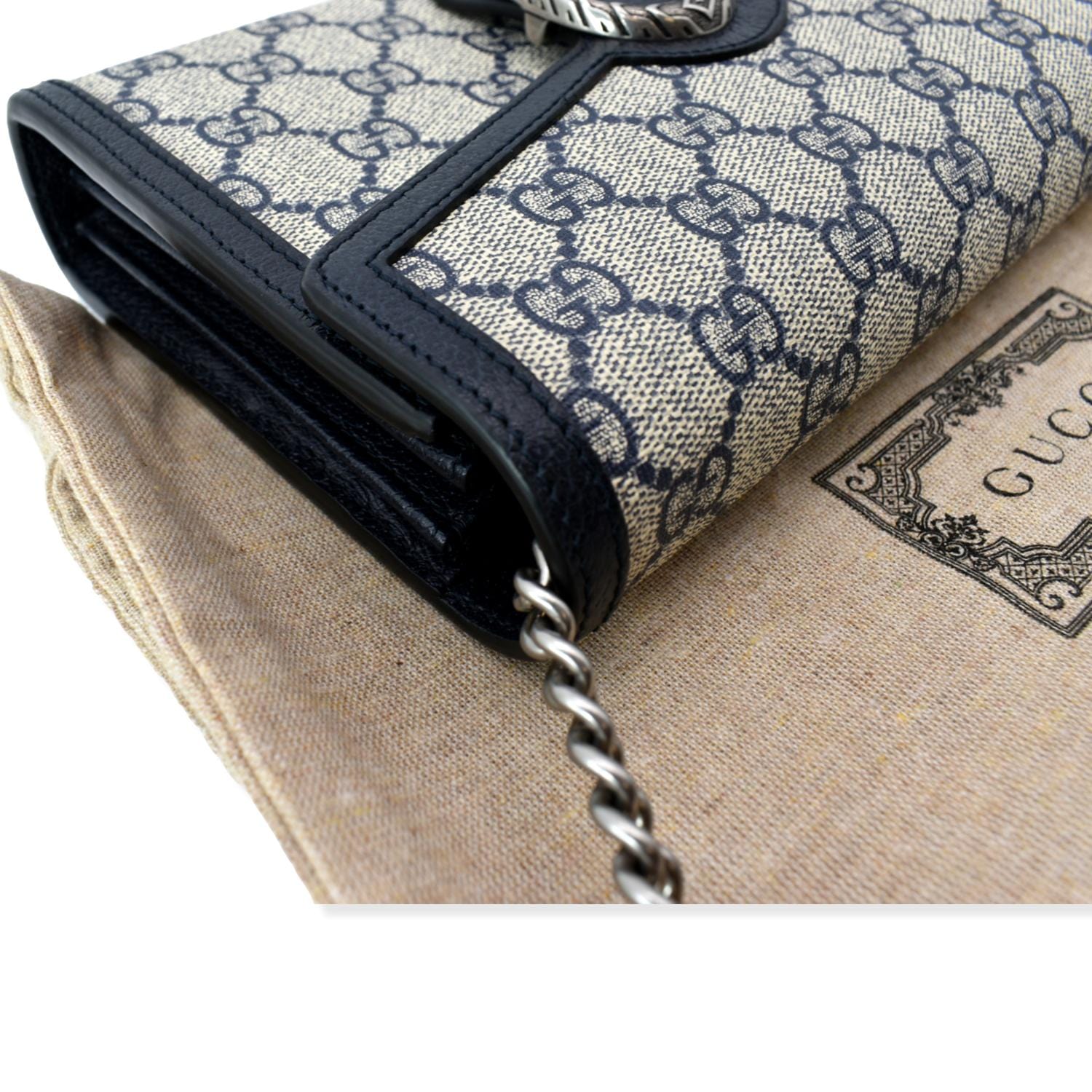 GUCCI Dionysus Gucci Supreme Crossbody Chain Wallet Beige 401231