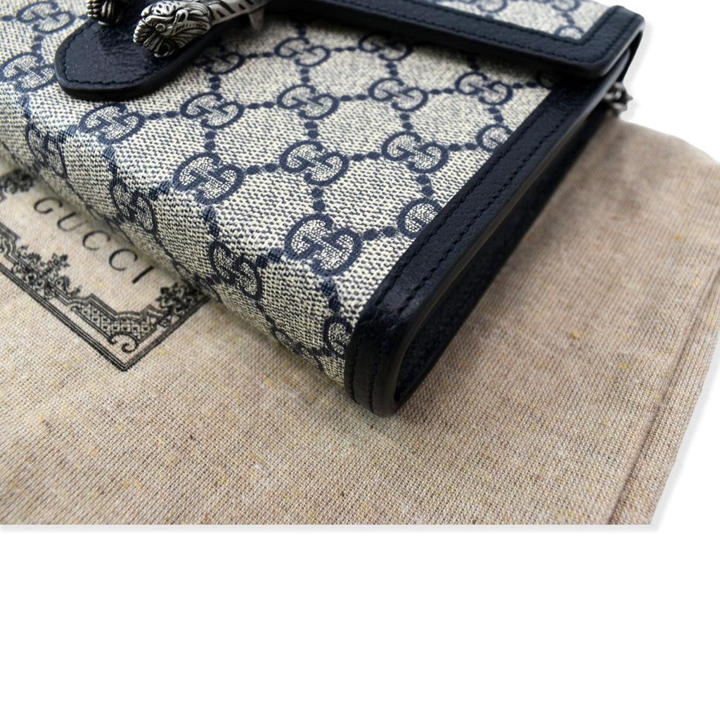 GUCCI Dionysus Gucci Supreme Crossbody Chain Wallet Beige 401231