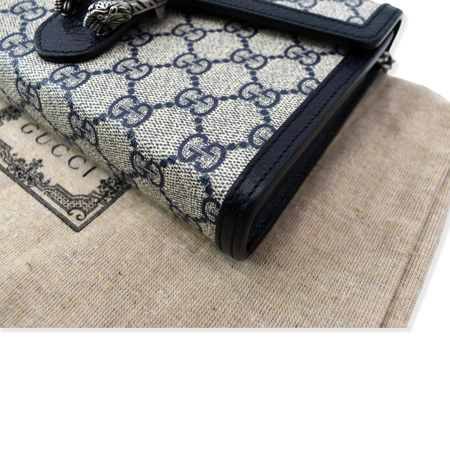 GUCCI Dionysus Gucci Supreme Crossbody Chain Wallet Beige 401231