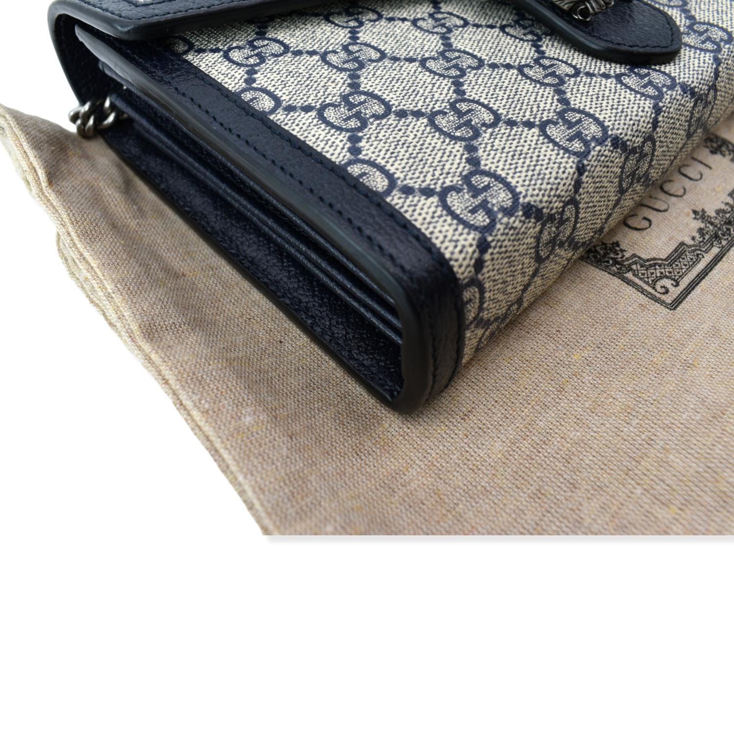 GUCCI Dionysus Gucci Supreme Crossbody Chain Wallet Beige 401231