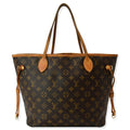 LOUIS VUITTON Neverfull MM Monogram Canvas Tote Bag Brown