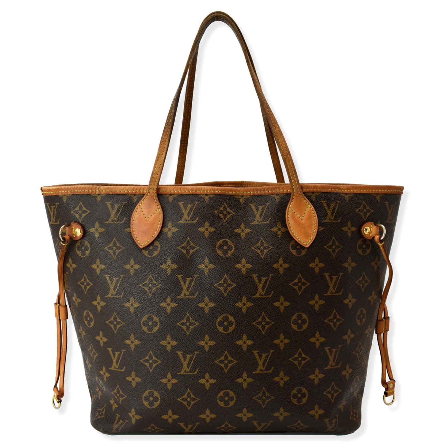 LOUIS VUITTON Neverfull MM Monogram Canvas Tote Bag Brown