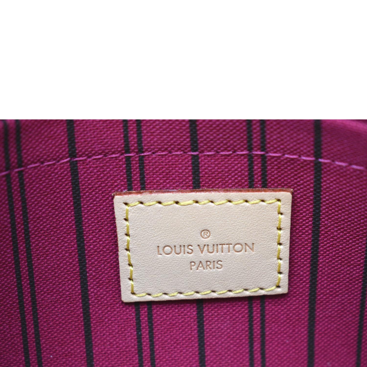 LOUIS VUITTON Neverfull Monogram Canvas Pochette Wristlet Pouch Brown