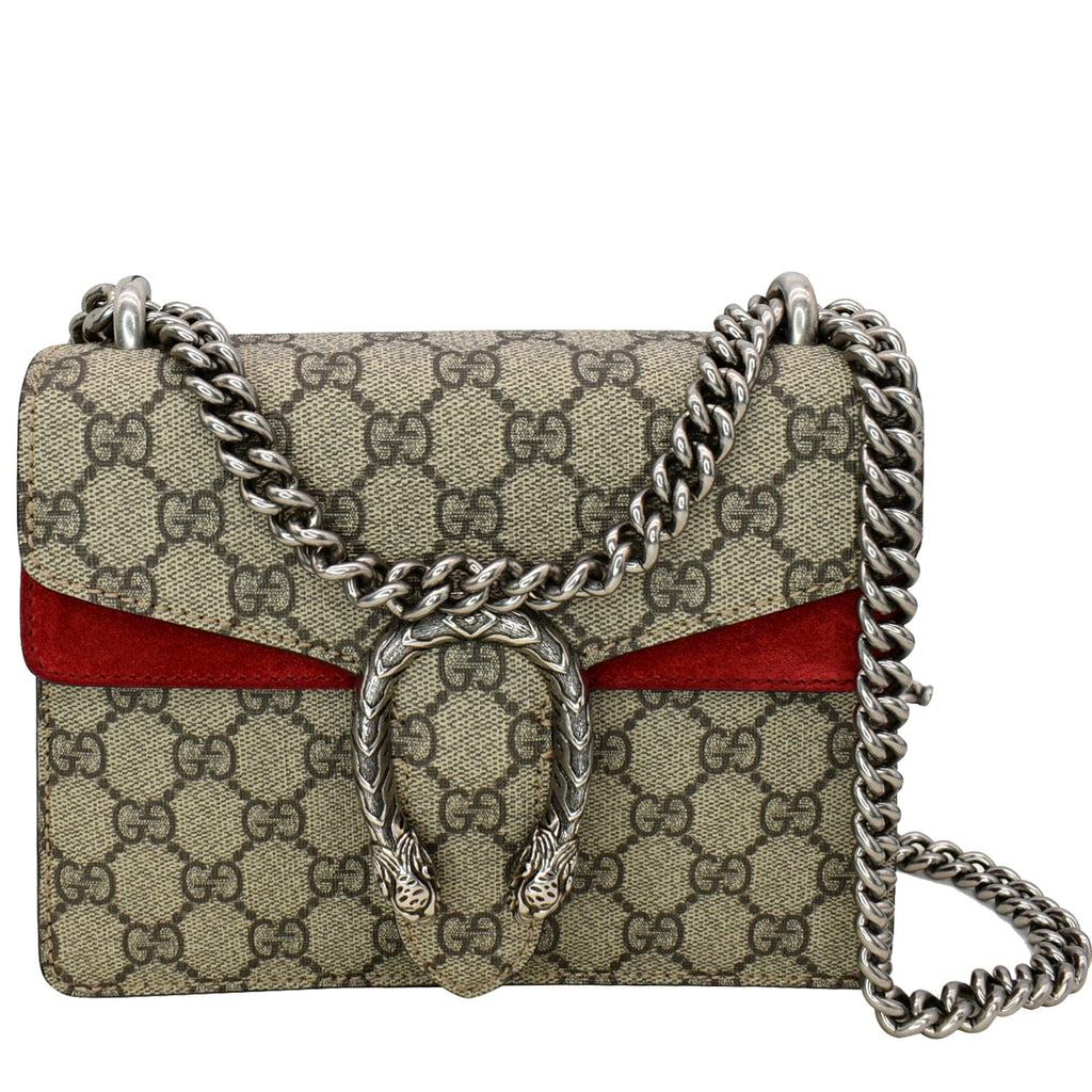 GUCCI Dionysus Mini Gucci Supreme Canvas Crossbody Bag Beige 421970