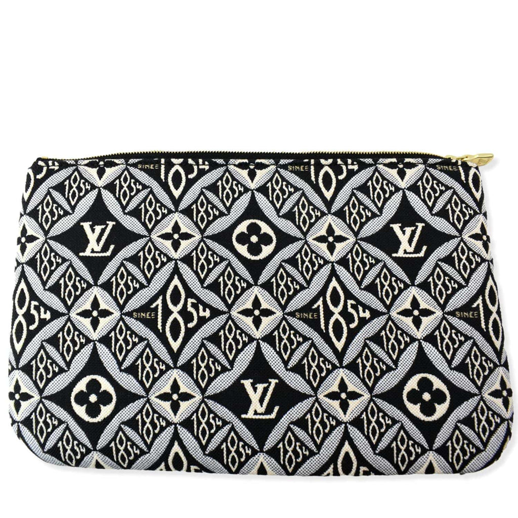 LOUIS VUITTON Since 1854 Neverfull Jacquard Wristlet Pouch Grey