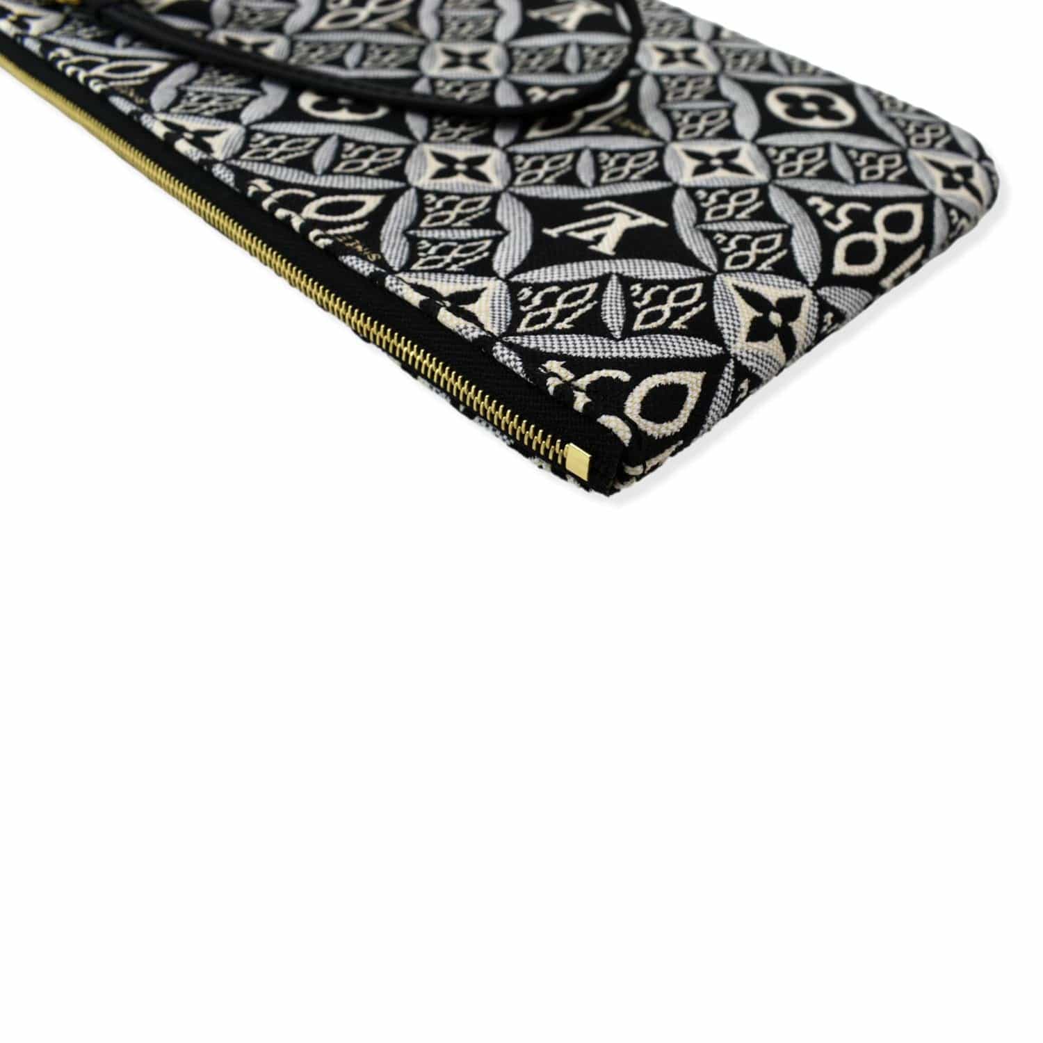 LOUIS VUITTON Since 1854 Neverfull Jacquard Wristlet Pouch Grey