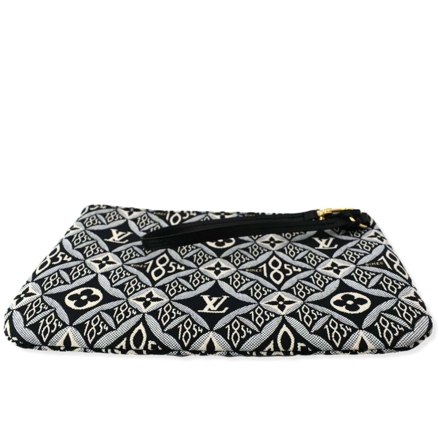 LOUIS VUITTON Since 1854 Neverfull Jacquard Wristlet Pouch Grey