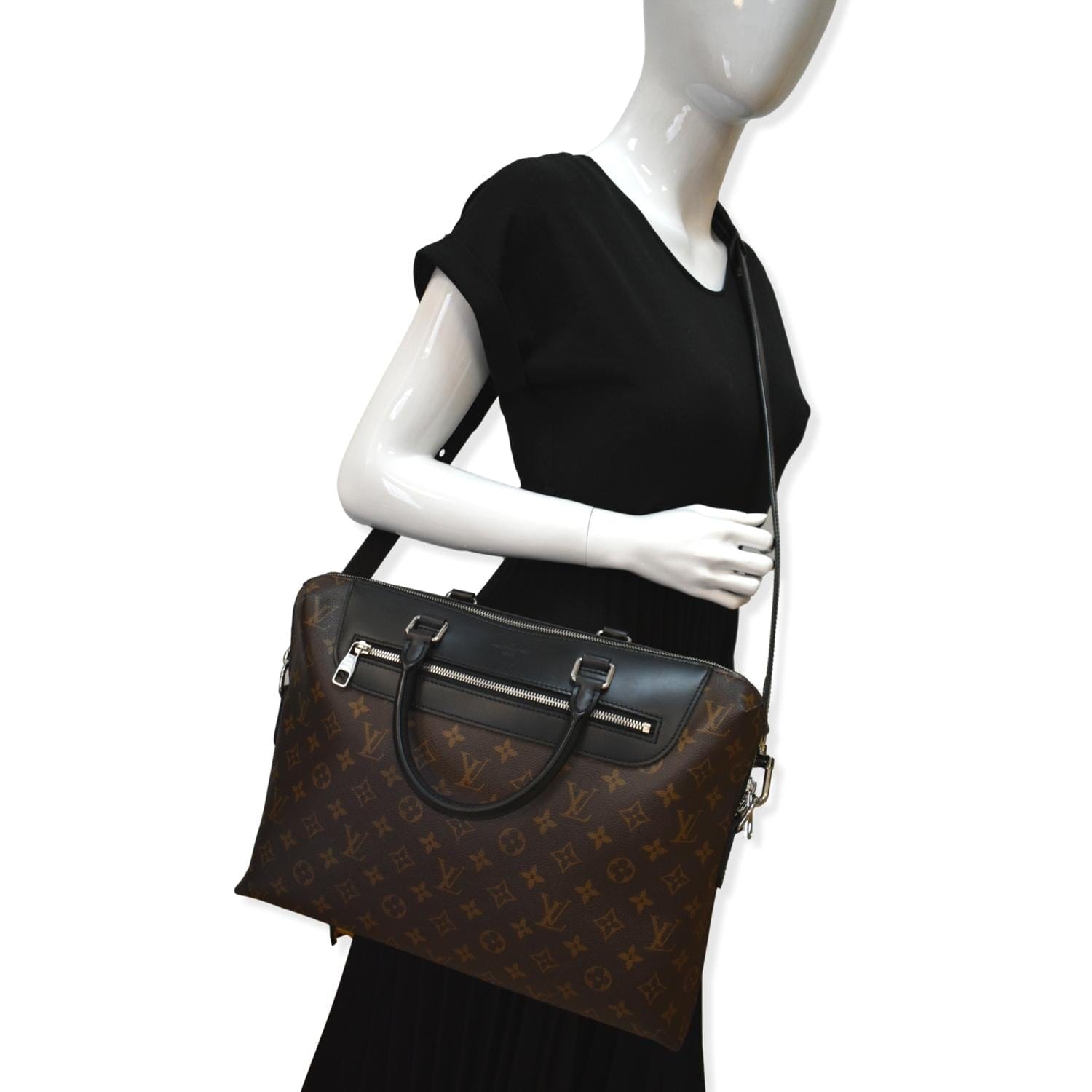 LOUIS VUITTON Porte-Documents Jour Monogram Macassar Briefcase Bag