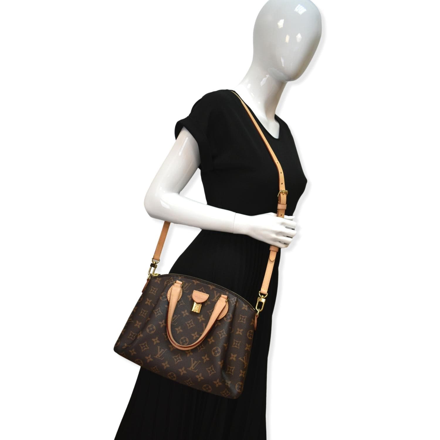 LOUIS VUITTON Rivoli PM Monogram Canvas Shoulder Bag Brown
