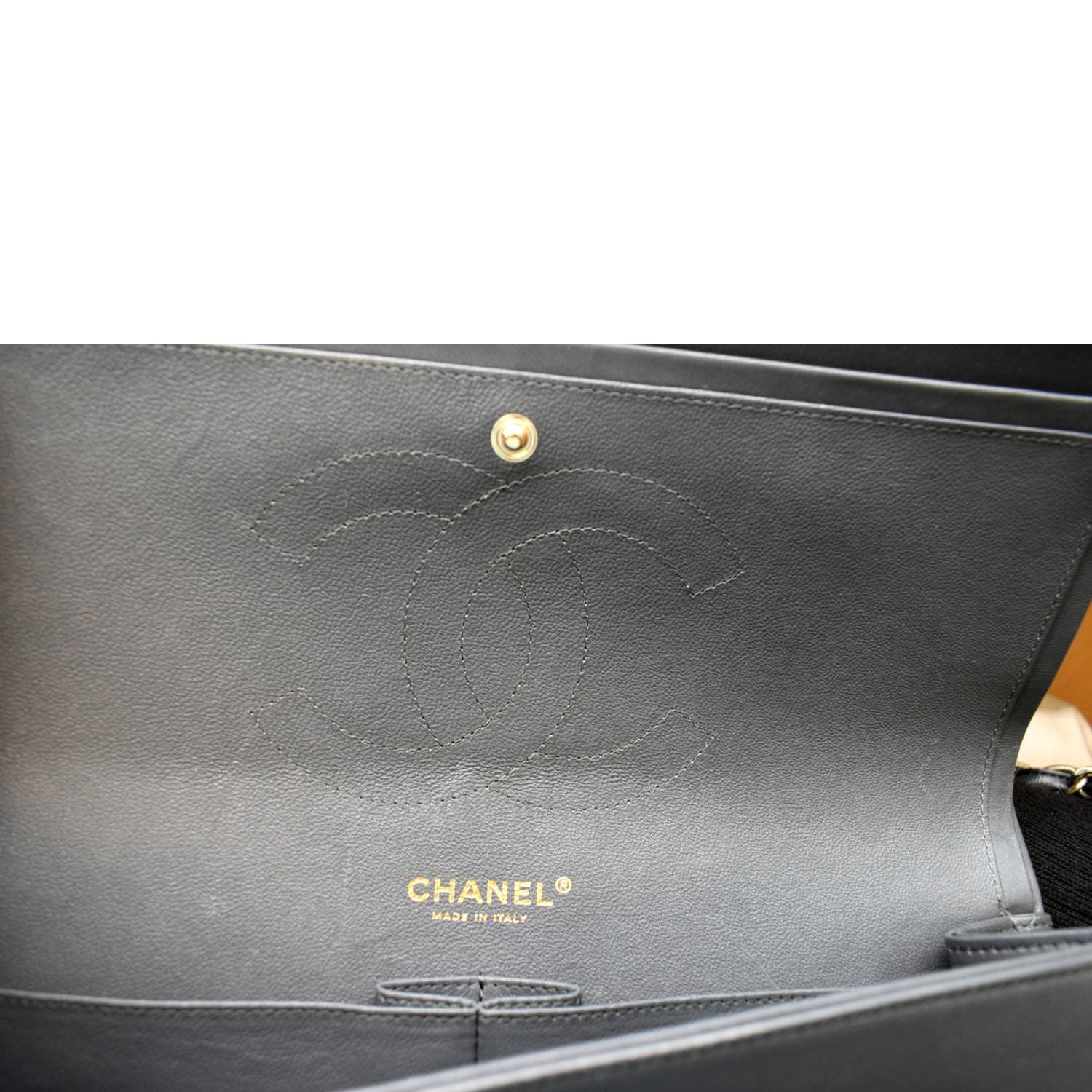 Chanel Classic Jumbo Double Flap  Leather Shoulder Bag Dark Gray
