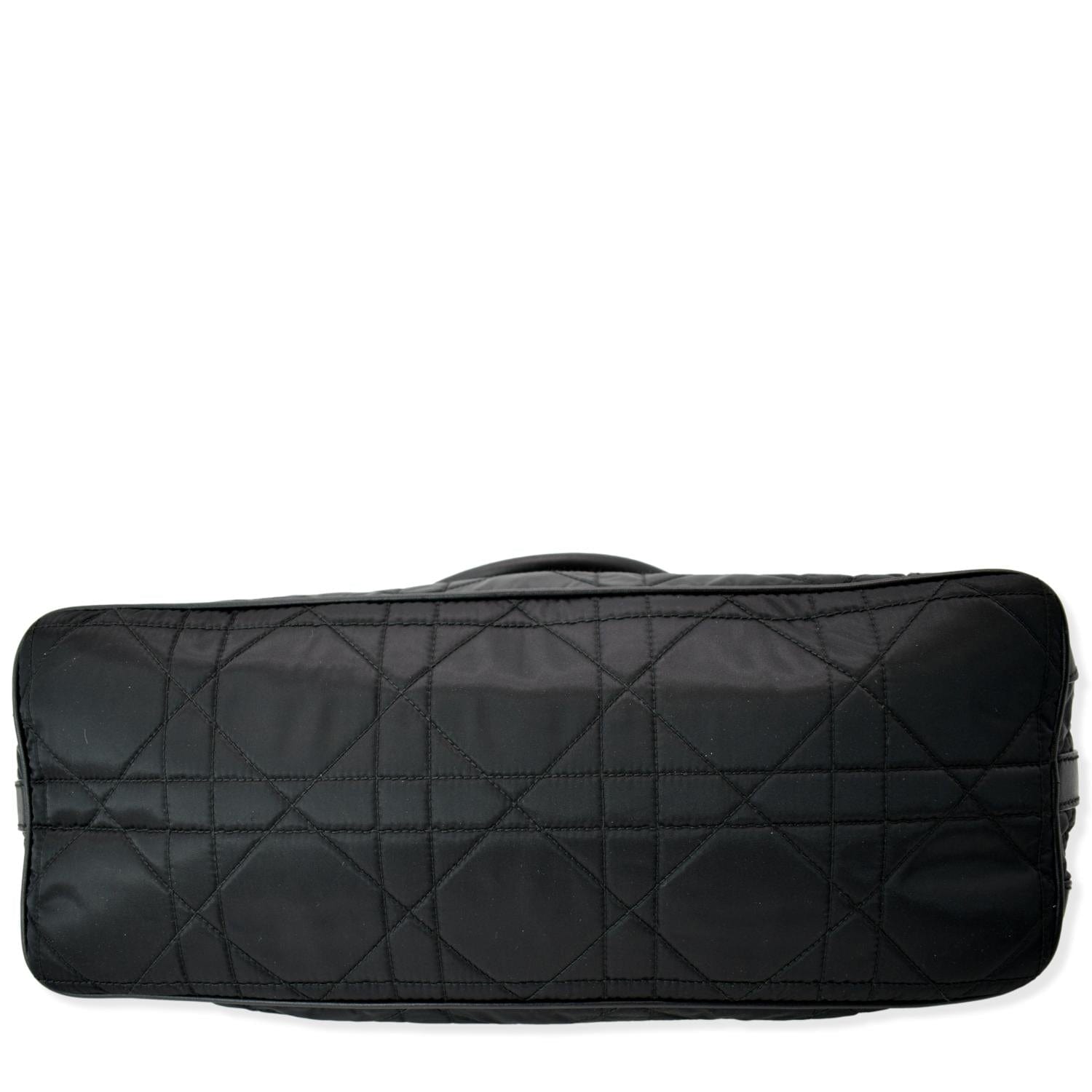 CHRISTIAN DIOR Quilted Satin Tote Bag Black