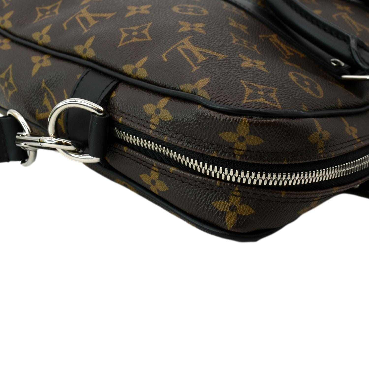 LOUIS VUITTON Porte Documents Voyage Monogram Canvas Briefcase Bag Brown