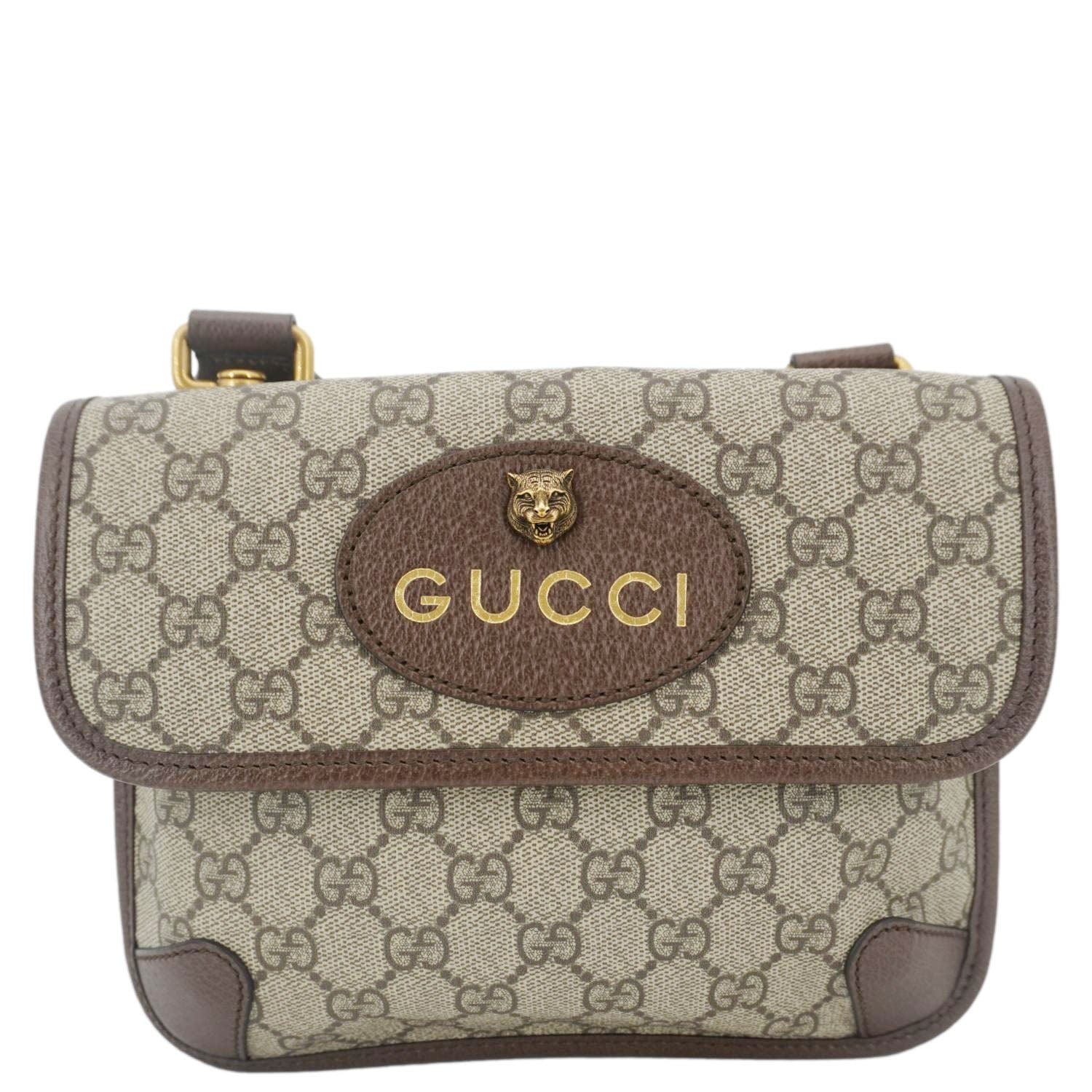 GUCCI Neo Small Gucci Supreme Canvas Crossbody Bag Beige 501050