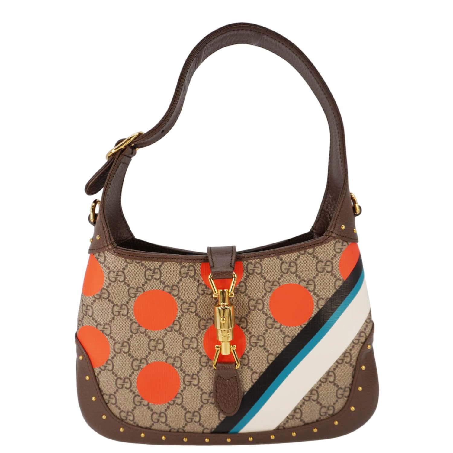 GUCCI Jackie 1961 Small Gucci Supreme Canvas Shoulder Bag Beige 678843