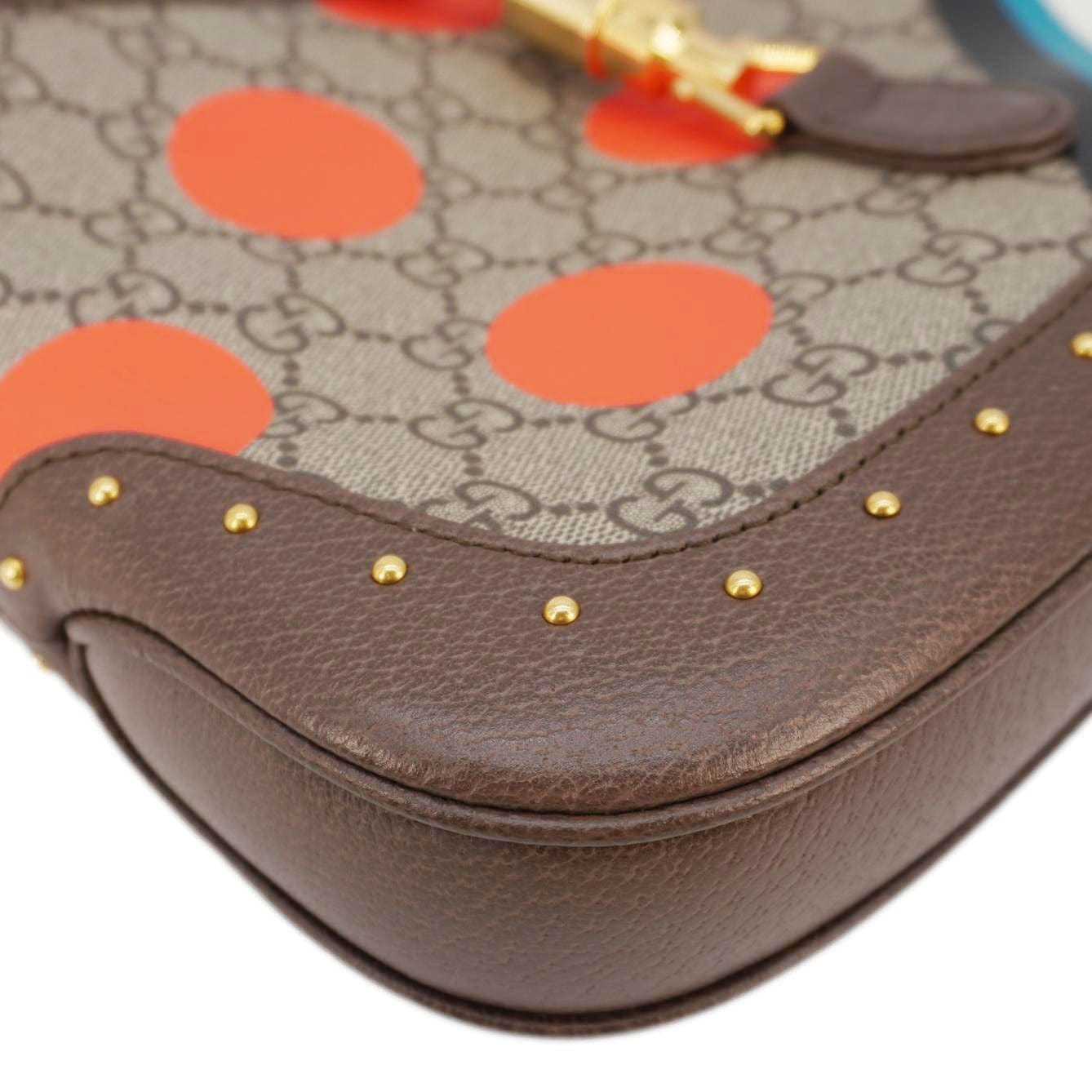 GUCCI Jackie 1961 Small Gucci Supreme Canvas Shoulder Bag Beige 678843