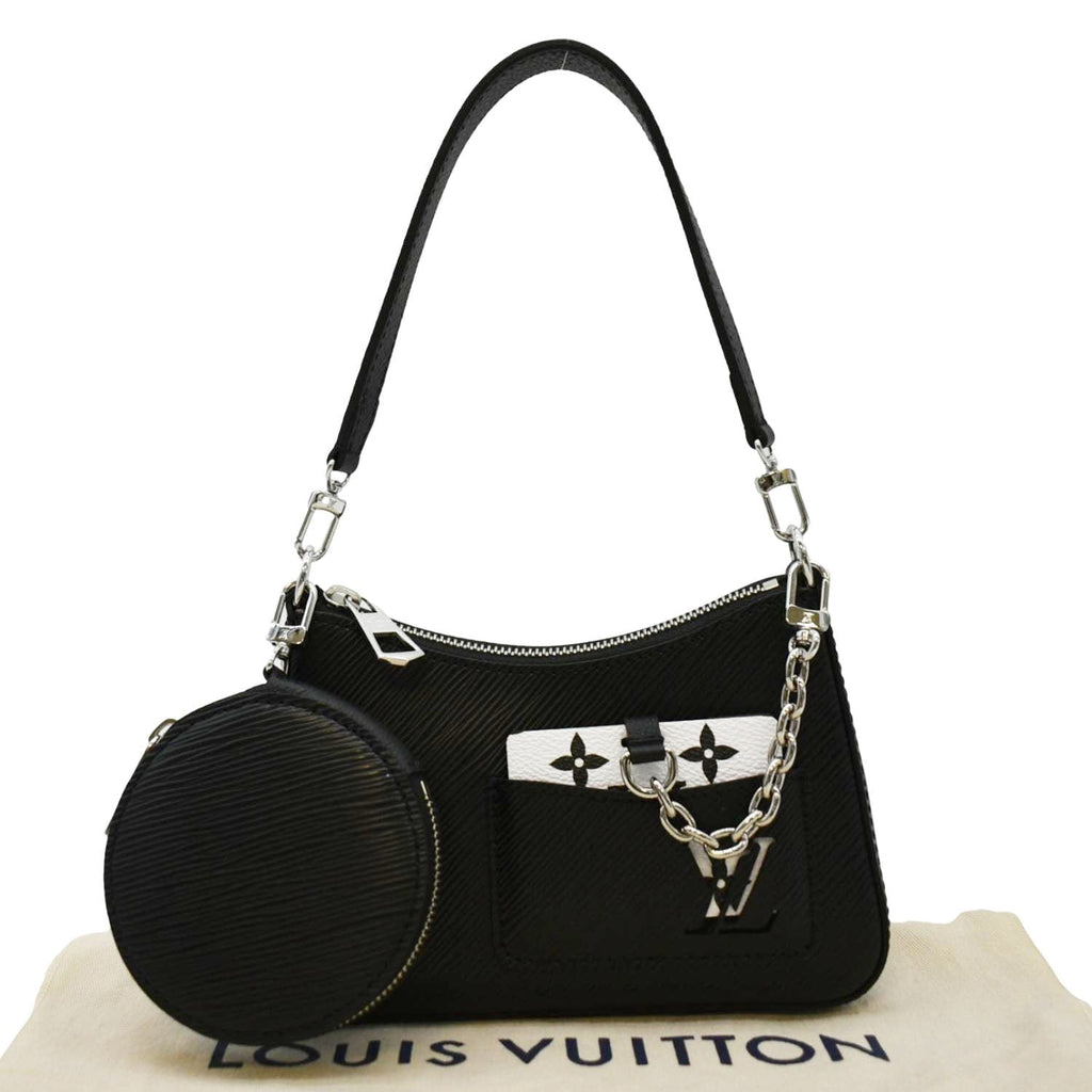 LOUIS VUITTON Marellini Epi Leather Shoulder Bag Black