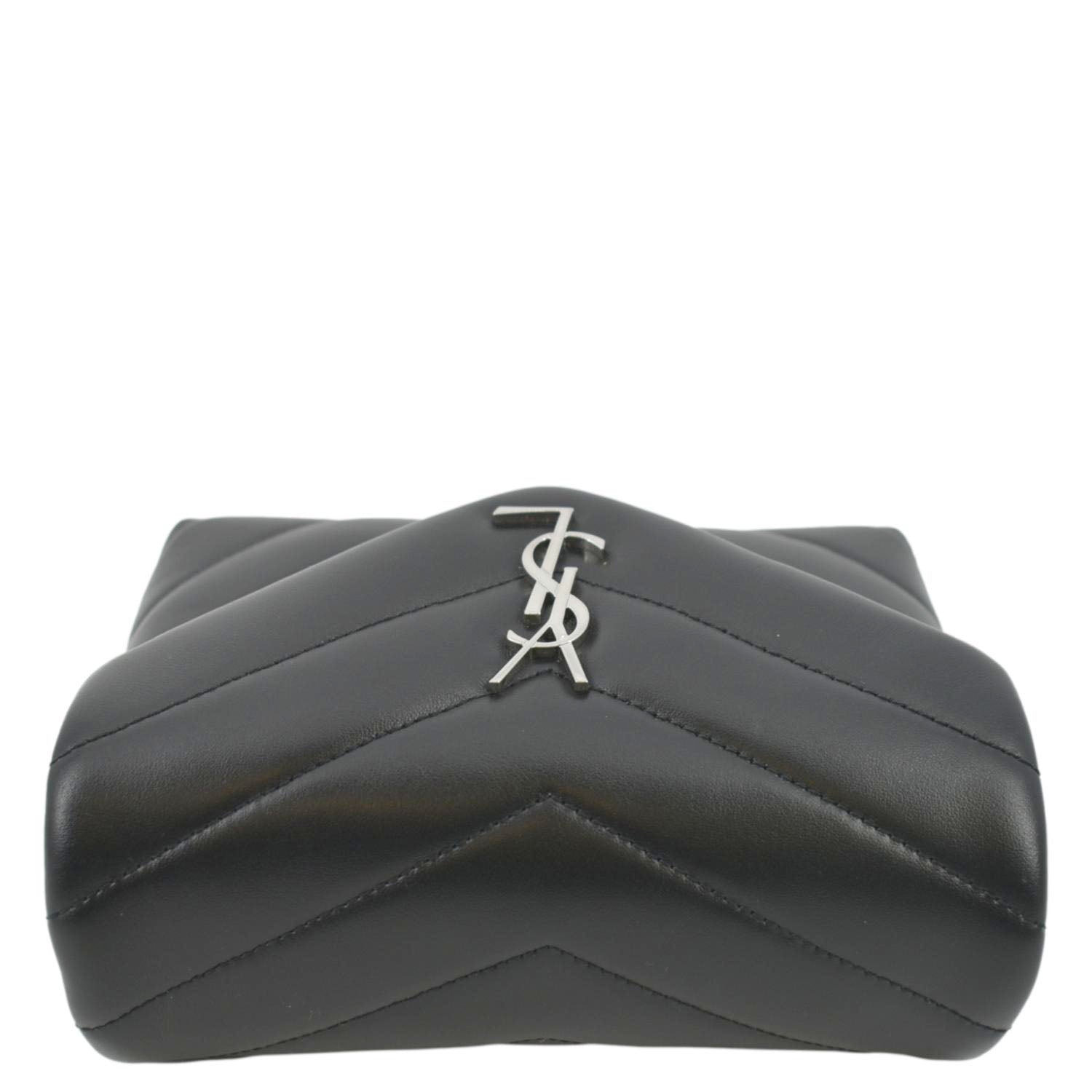 YVES SAINT LAURENT Loulou Toy Quilted Leather Crossbody Bag Black