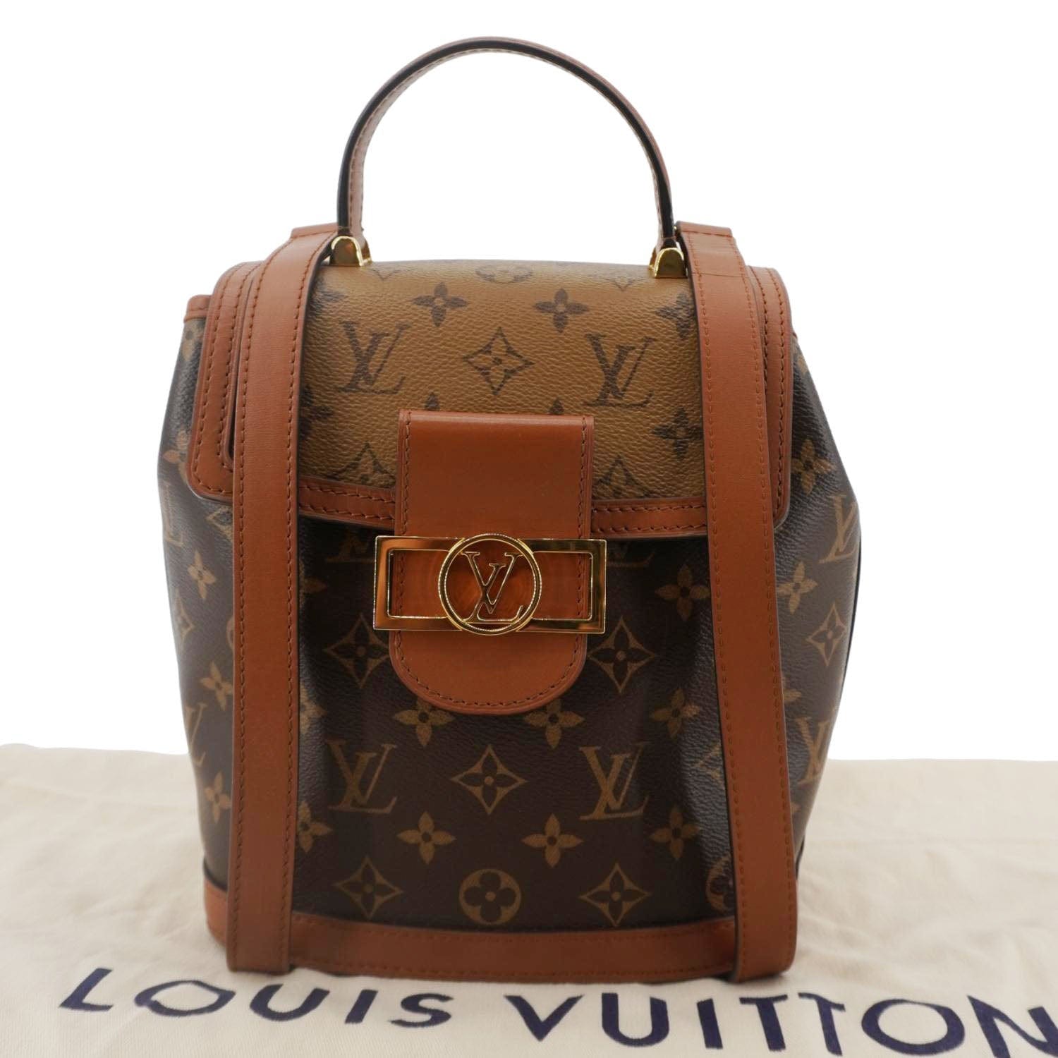 LOUIS VUITTON Dauphine PM Monogram Reverse Canvas Backpack Brown