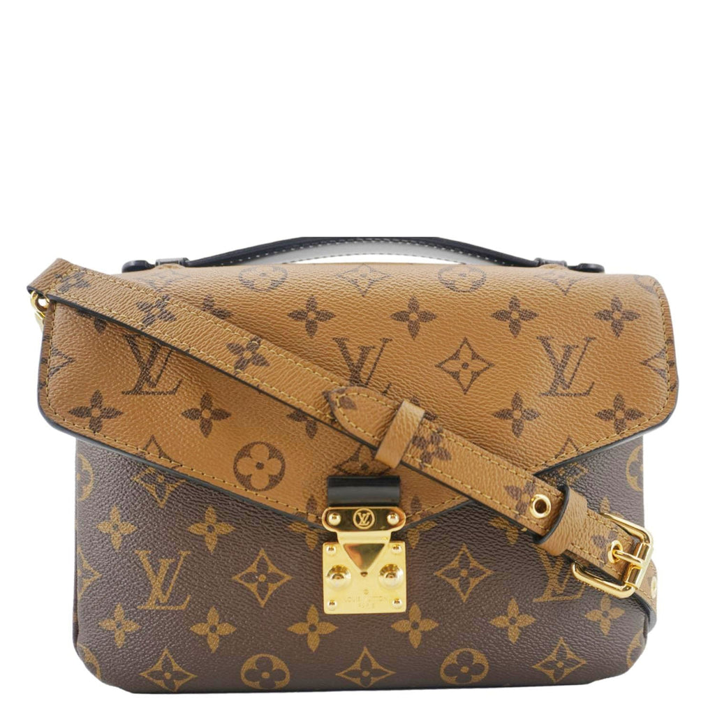 LOUIS VUITTON Metis Pochette Reverse Monogram Canvas Crossbody Bag Brown