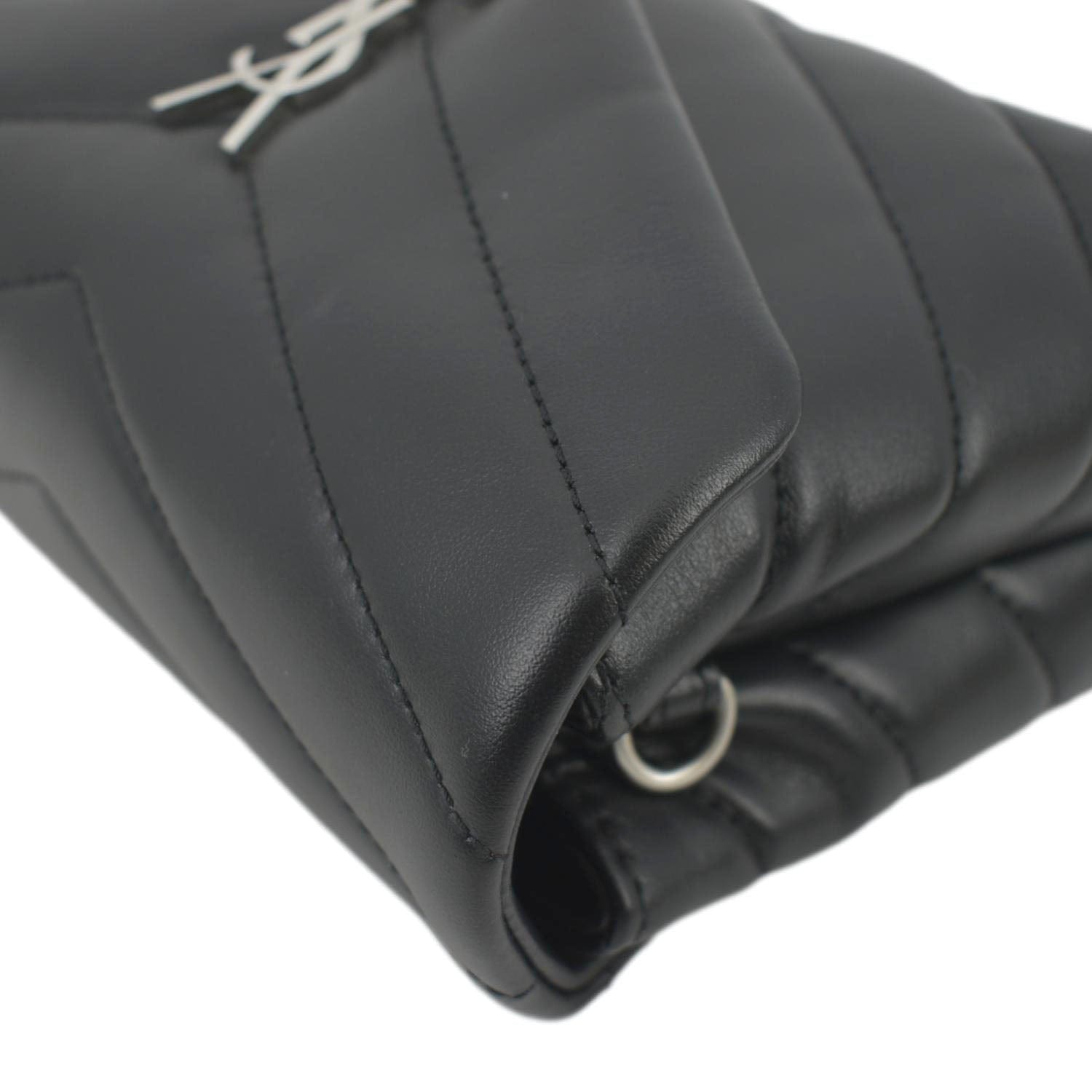 YVES SAINT LAURENT Loulou Toy Quilted Leather Crossbody Bag Black