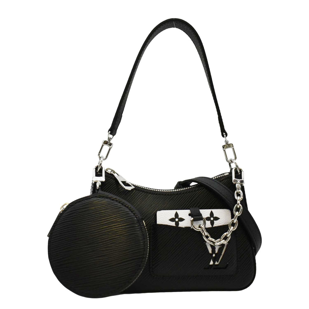 LOUIS VUITTON Marellini Epi Leather Shoulder Bag Black