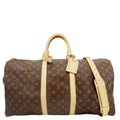 LOUIS VUITTON Keepall 55 Bandouliere Monogram Canvas Travel Bag Brown