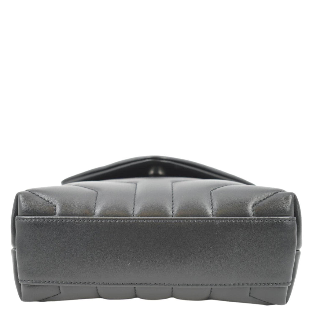 YVES SAINT LAURENT Loulou Toy Quilted Leather Crossbody Bag Black