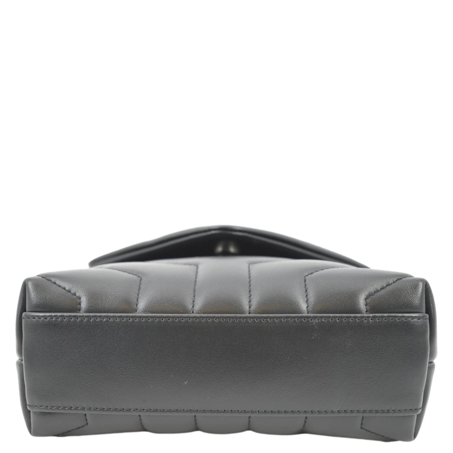 YVES SAINT LAURENT Loulou Toy Quilted Leather Crossbody Bag Black