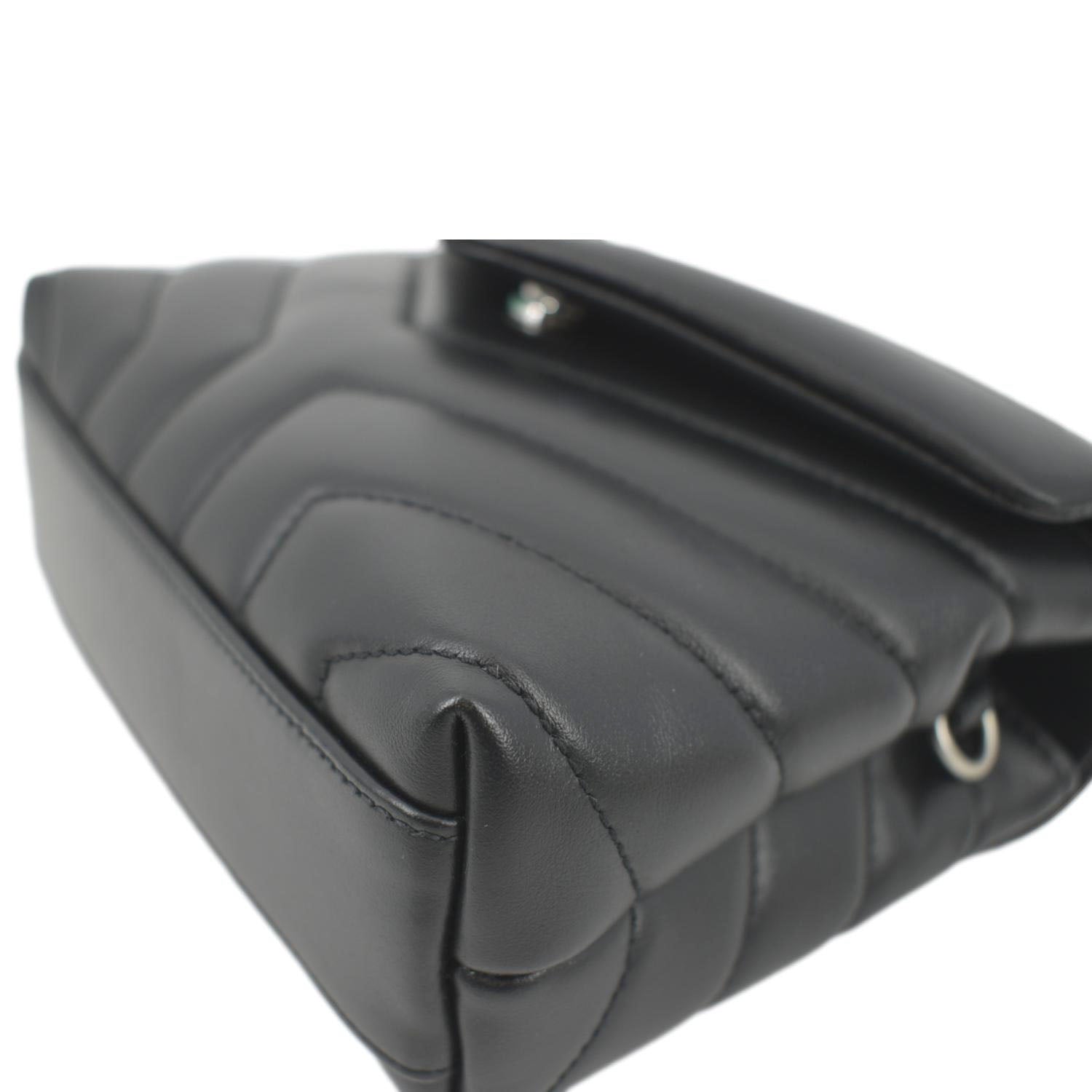 YVES SAINT LAURENT Loulou Toy Quilted Leather Crossbody Bag Black