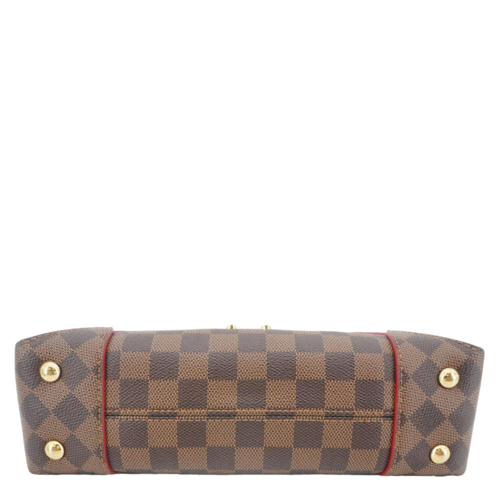 LOUIS VUITTON Caissa Chain Damier Ebene Clutch Shoulder Bag Brown