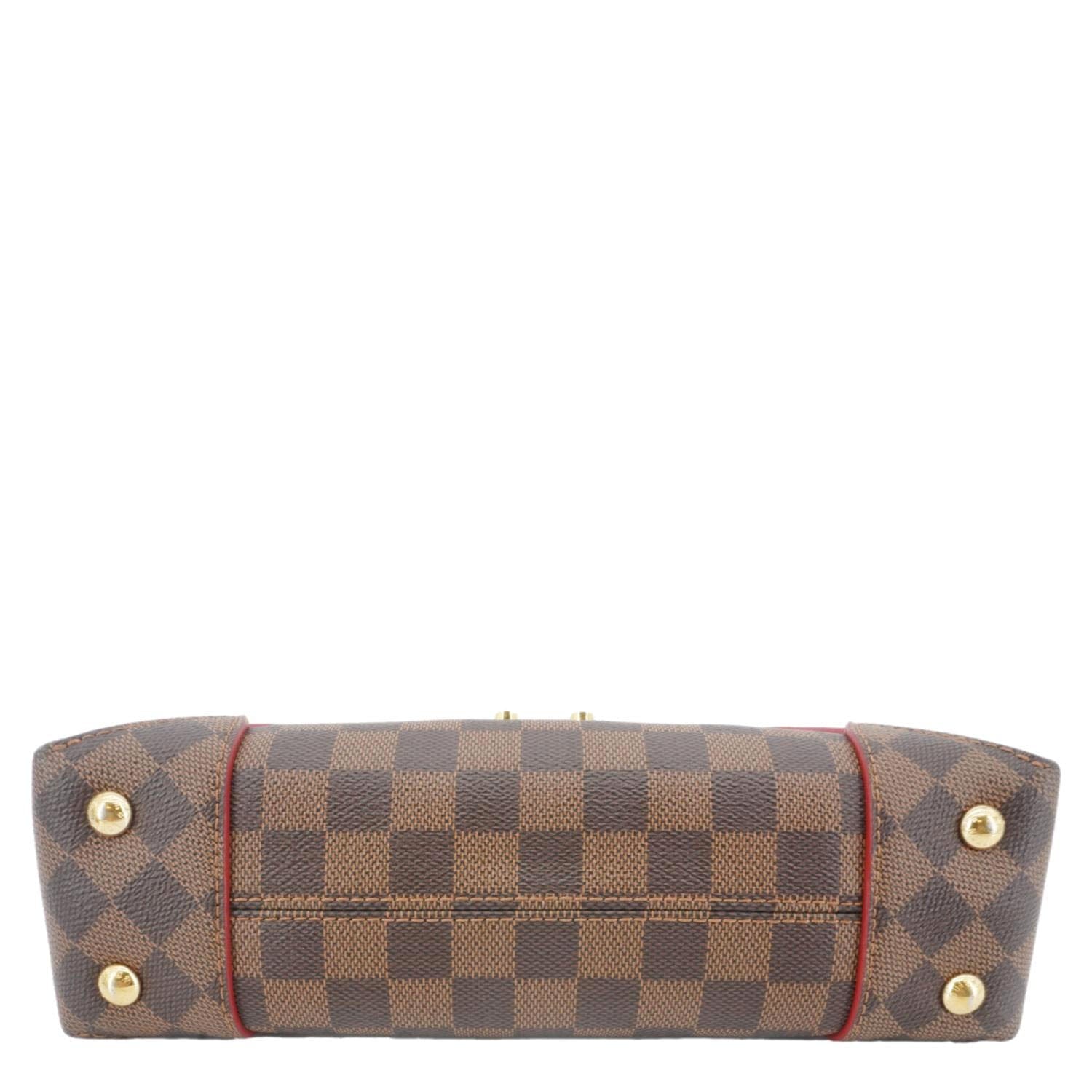 LOUIS VUITTON Caissa Chain Damier Ebene Clutch Shoulder Bag Brown