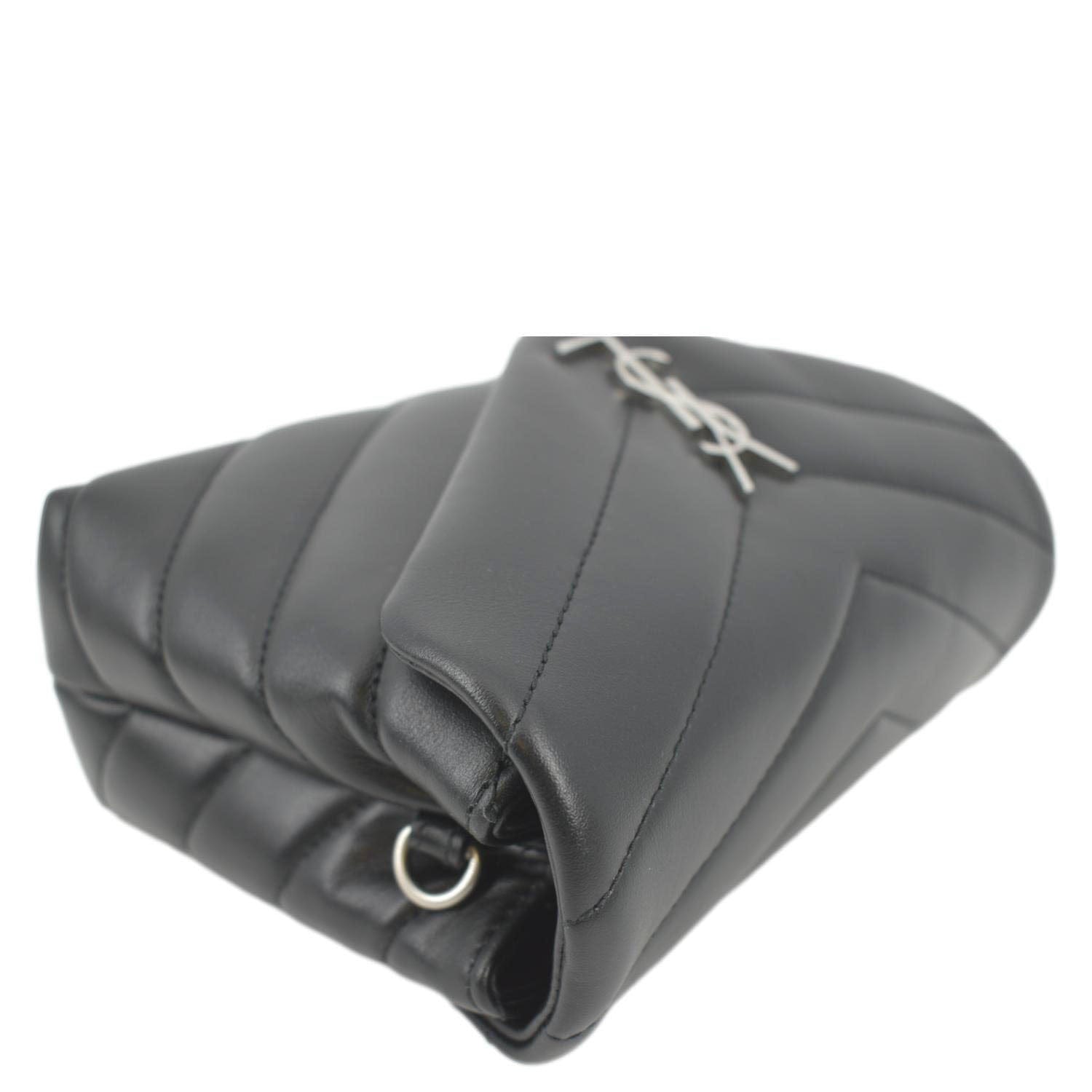 YVES SAINT LAURENT Loulou Toy Quilted Leather Crossbody Bag Black
