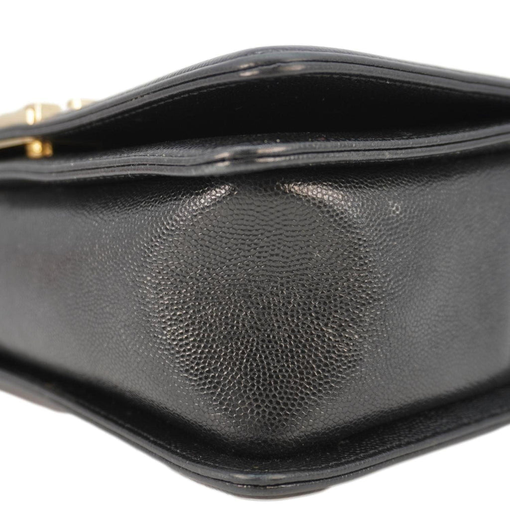 Chanel Boy Flap Chevron Leather Shoulder Bag Black