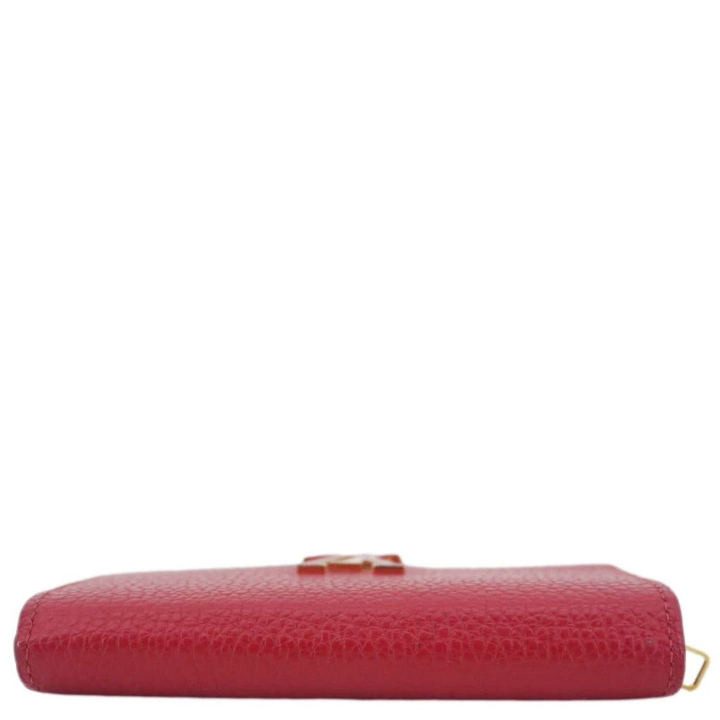 LOUIS VUITTON Capucines Taurillon Leather Compact Wallet Red