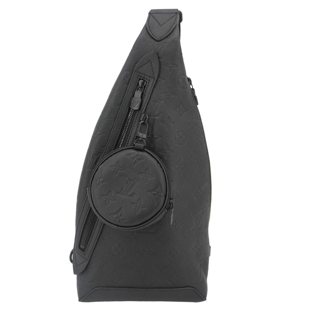 LOUIS VUITTON Duo Sling Monogram Shadow Backpack Bag Black