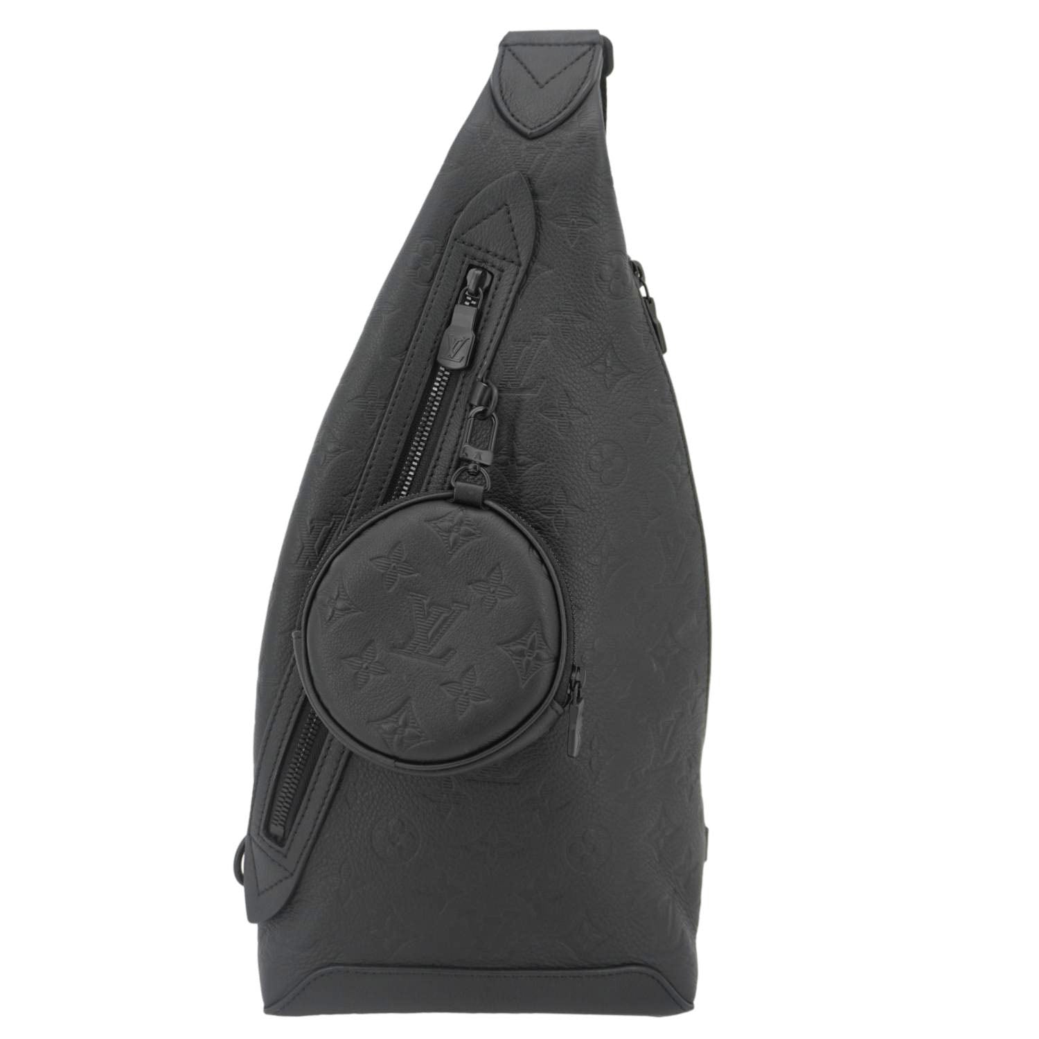 LOUIS VUITTON Duo Sling Monogram Shadow Backpack Bag Black