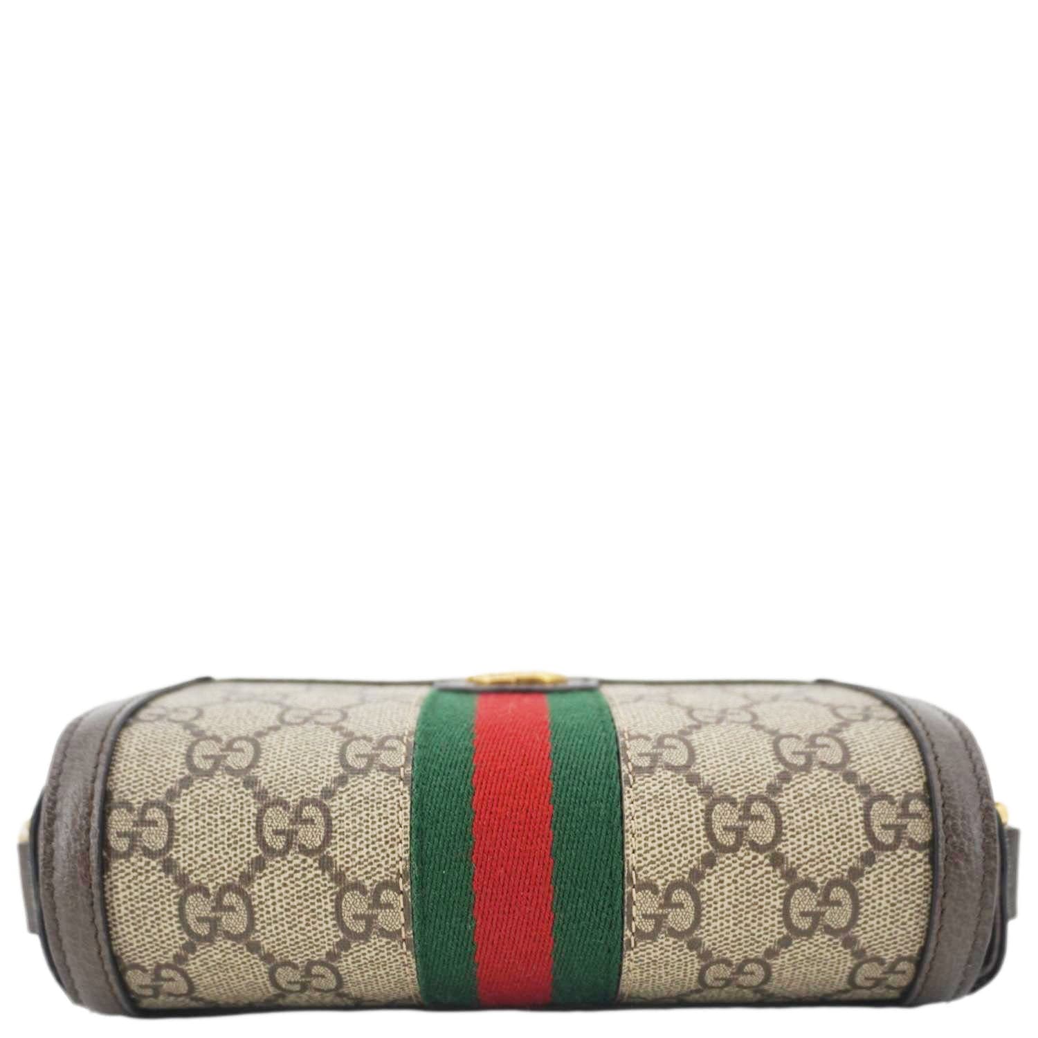 GUCCI Ophidia Super Mini Gucci Supreme Canvas Shoulder Bag Beige 795466